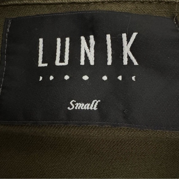 Lunik Embroidered Utility Jacket Button Front Pockets Green Size Small - Picture 10 of 12